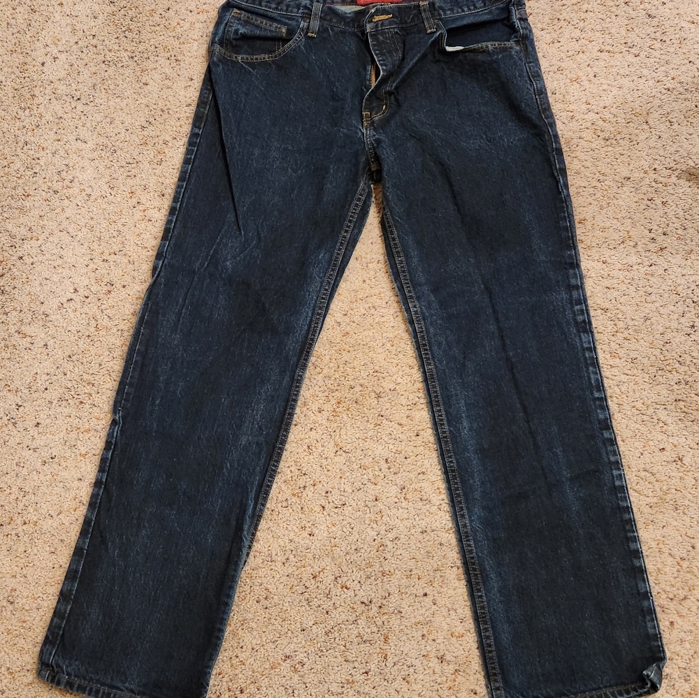 Mens Arizona Original Straight Fit Jeans - Dark Navy Blue - Size 36in x 32in